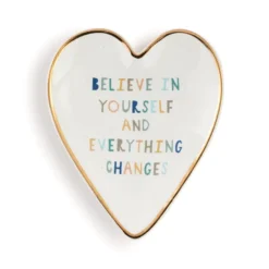 Demdaco Believe In Yourself Art Heart Trinket Dish