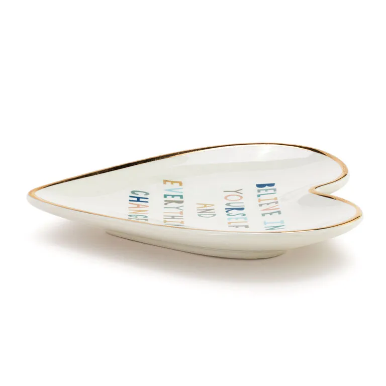 Demdaco Believe In Yourself Art Heart Trinket Dish 2 Demdaco Believe In Yourself Art Heart Trinket Dish - Image 2
