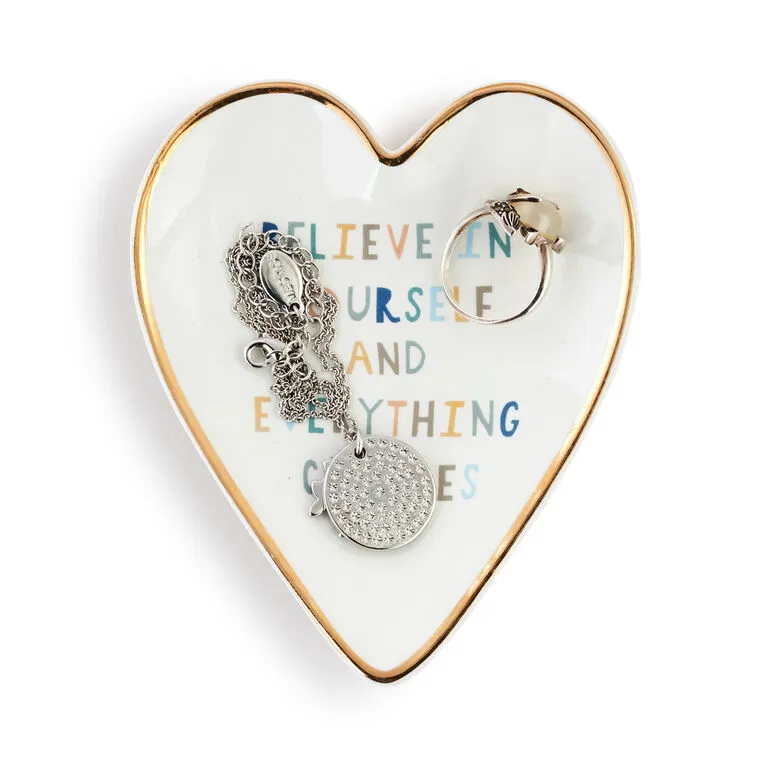 Demdaco Believe In Yourself Art Heart Trinket Dish 3 Demdaco Believe In Yourself Art Heart Trinket Dish - Image 3