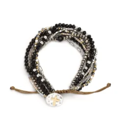 Demdaco Your Journey Layered Black Prayer Bracelet