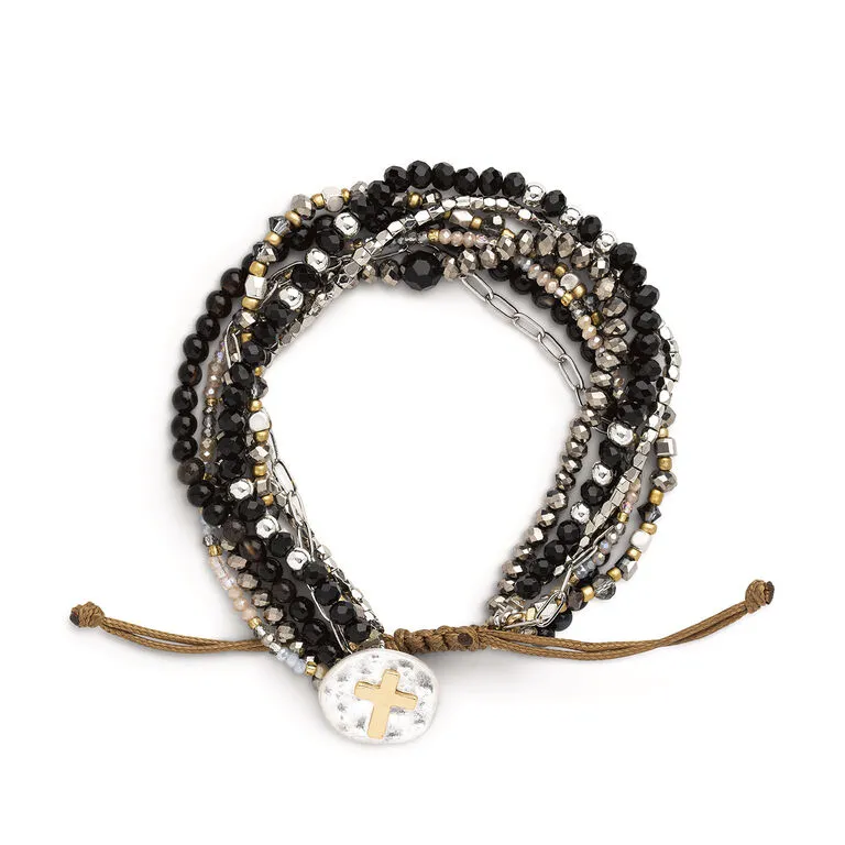 Demdaco Your Journey Layered Black Prayer Bracelet 1 Demdaco Your Journey Layered Black Prayer Bracelet