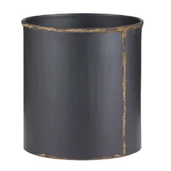 Black Recycled Iron And Brass Crock