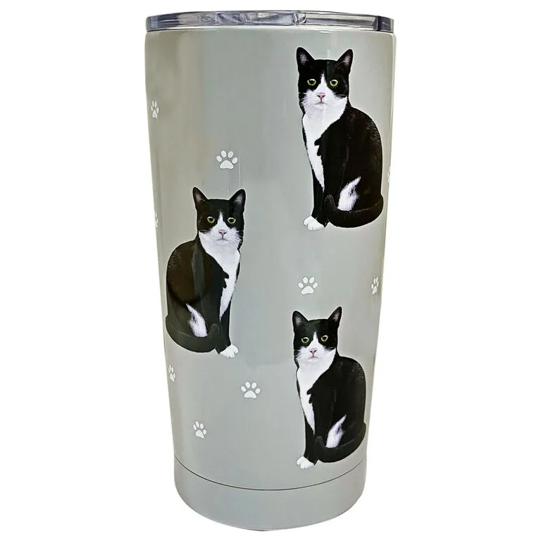 E&S Pets Tuxedo Cat Stainless Steel Tumbler, 20 Oz. 1 E&S Pets Tuxedo Cat Stainless Steel Tumbler, 20 Oz.