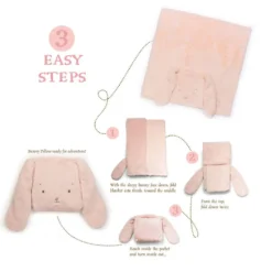 Bunnies By The Bay Blossom Bunny Tuck Me In Blanket, 28" 5 Bunnies By The Bay Blossom Bunny Tuck Me In Blanket, 28" -Hallmark Shop Blossom Bunny Pink Tuck Me In Blanket 100726 03