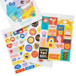 Hallmark Decorate And Send Colorful Sticker Book 5 Hallmark Decorate And Send Colorful Sticker Book -Hallmark Shop Bulk Pack of Colorful Stickers for Kids 3SSJ1201 02