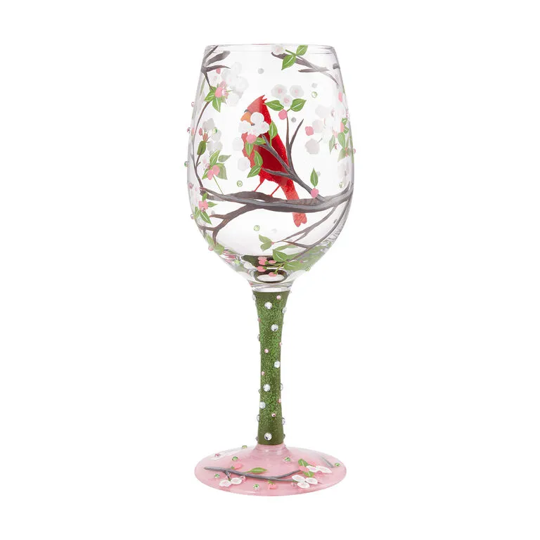 Enesco Lolita Cardinal Beauty Handpainted Wine Glass, 15 Oz. 3 Enesco Lolita Cardinal Beauty Handpainted Wine Glass, 15 Oz. - Image 3