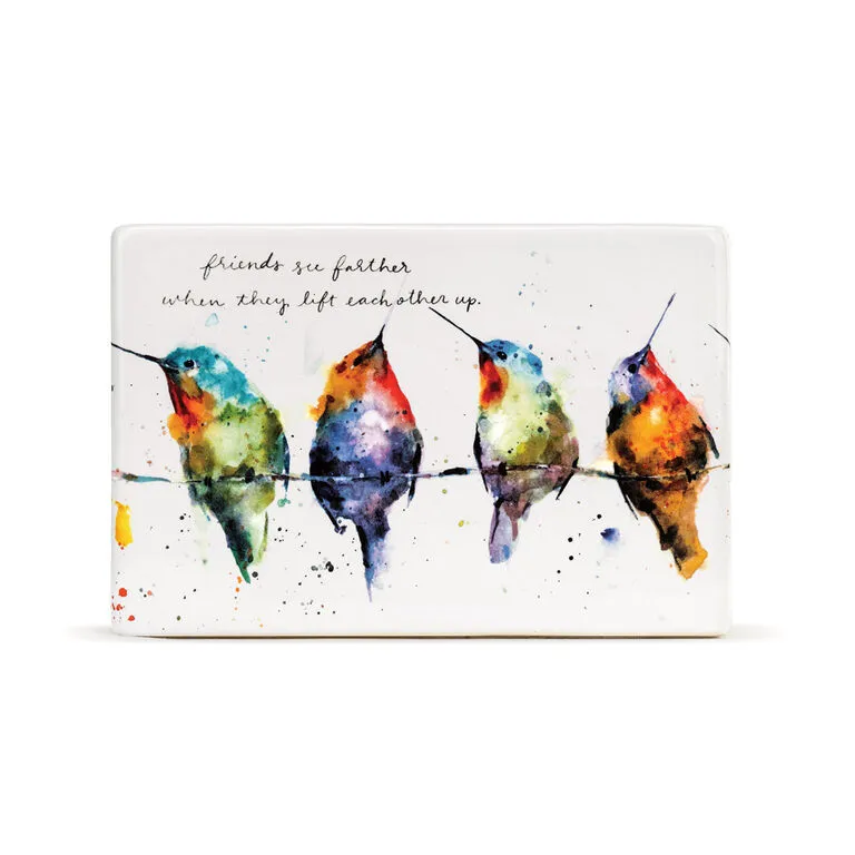 Demdaco Hummers On A Wire Ceramic Quote Block, 6x4 1 Demdaco Hummers On A Wire Ceramic Quote Block, 6x4