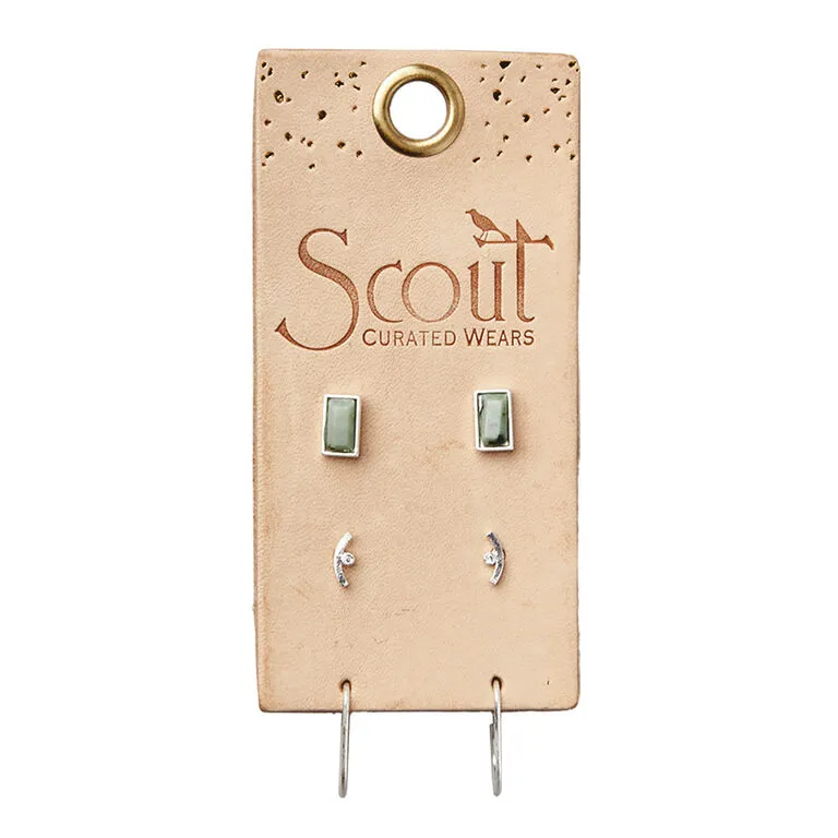 African Turquoise And Silver Courtney Earring Stud Trio 1 African Turquoise And Silver Courtney Earring Stud Trio