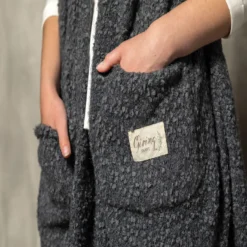 Demdaco Charcoal Giving Shawl 9 Demdaco Charcoal Giving Shawl -Hallmark Shop Dark Gray Plush Shawl with Pockets 1004440085 05