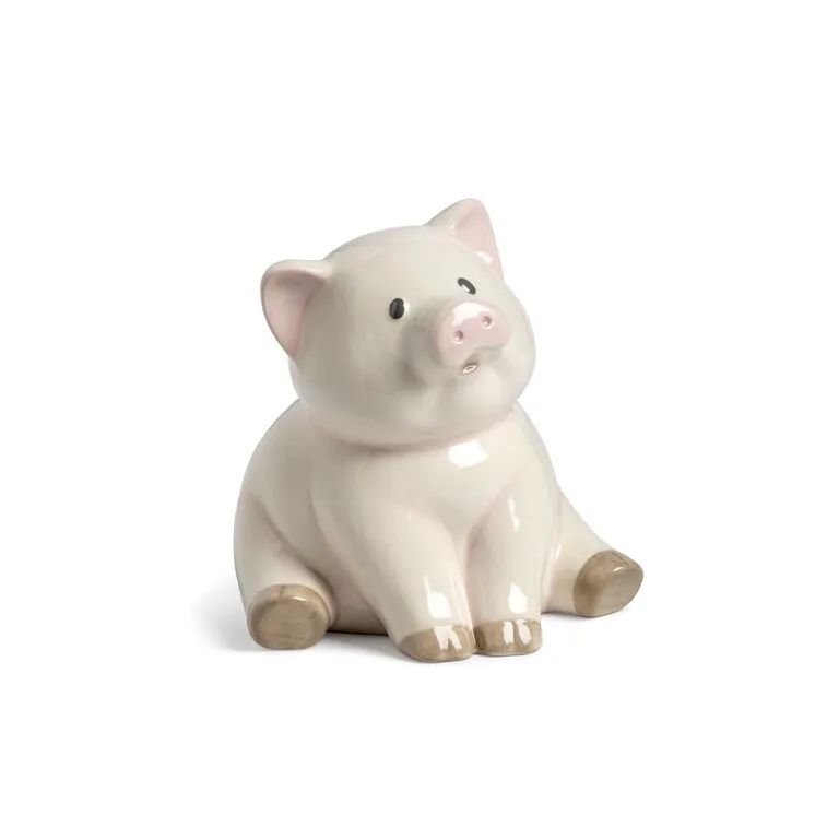 Demdaco Cream Piggy Bank, 6" 1 Demdaco Cream Piggy Bank, 6"