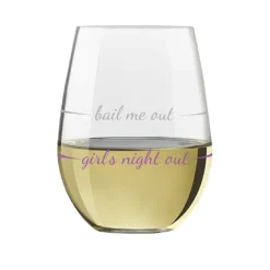 Girls Night Out Bail Me Out Stemless Wine Glass, 16 Oz. 5 Girls Night Out Bail Me Out Stemless Wine Glass, 16 Oz. -Hallmark Shop Girls Night Out Bail Me Out Stemless Wine Glass PWSC6001 03