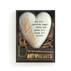 Demdaco Guardian Angel Art Heart With Key Stand -Hallmark Shop Guardian Angel Heart Sculpture With Key 1003480431 04