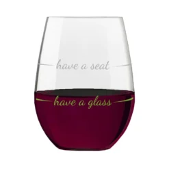 Have A Glass Have A Seat Stemless Wine Glass, 16 Oz. -Hallmark Shop Have a Glass Have a Seat Stemless Wine Glass PWSUG002 03