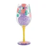 Lolita I (Heart) Mom Handpainted Wine Glass, 15 Oz.