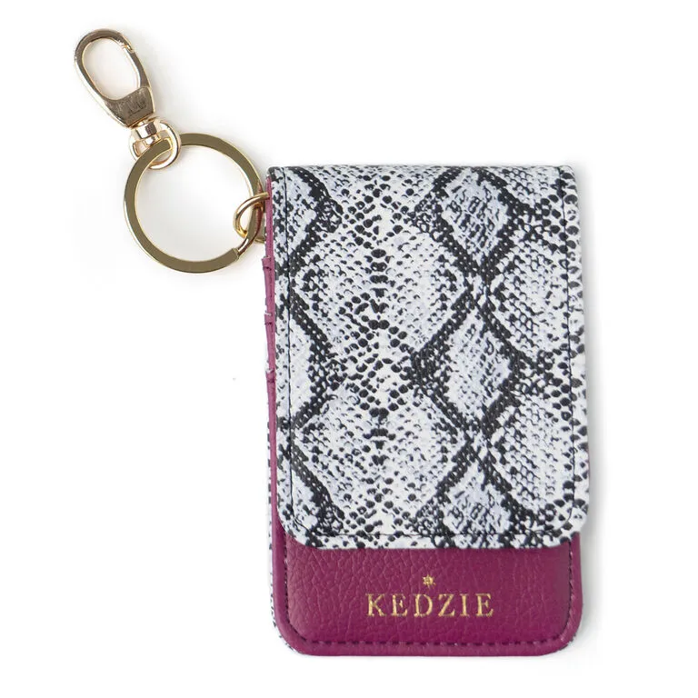 Kedzie Essentials Only Key Ring ID Holder In Python 1 Kedzie Essentials Only Key Ring ID Holder In Python