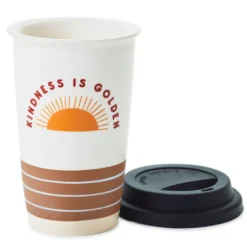 Hallmark Kindness Is Golden Ceramic Travel Mug, 9 Oz. -Hallmark Shop Kindness Is Golden Sunshine Ceramic Travel Mug 1SNN1004 03