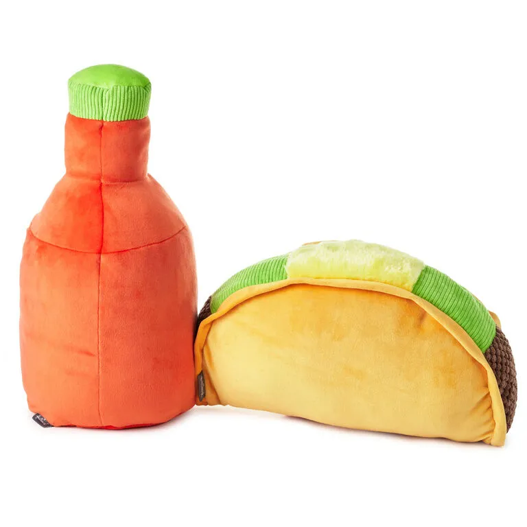 Hallmark Large Better Together Taco And Hot Sauce Magnetic Plush, 16" 2 Hallmark Large Better Together Taco And Hot Sauce Magnetic Plush, 16" - Image 2