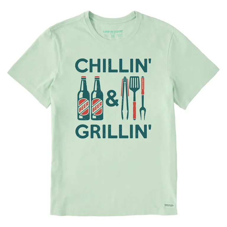 Life Is Good Chillin & Grillin Men's Light Green T-Shirt, Medium 1 Life Is Good Chillin & Grillin Men's Light Green T-Shirt, Medium