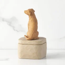 Willow Tree Light Brown Dog Figurine Keepsake Box 5 Willow Tree Light Brown Dog Figurine Keepsake Box -Hallmark Shop Light Brown Dog Figurine Keepsake Box 28176 03