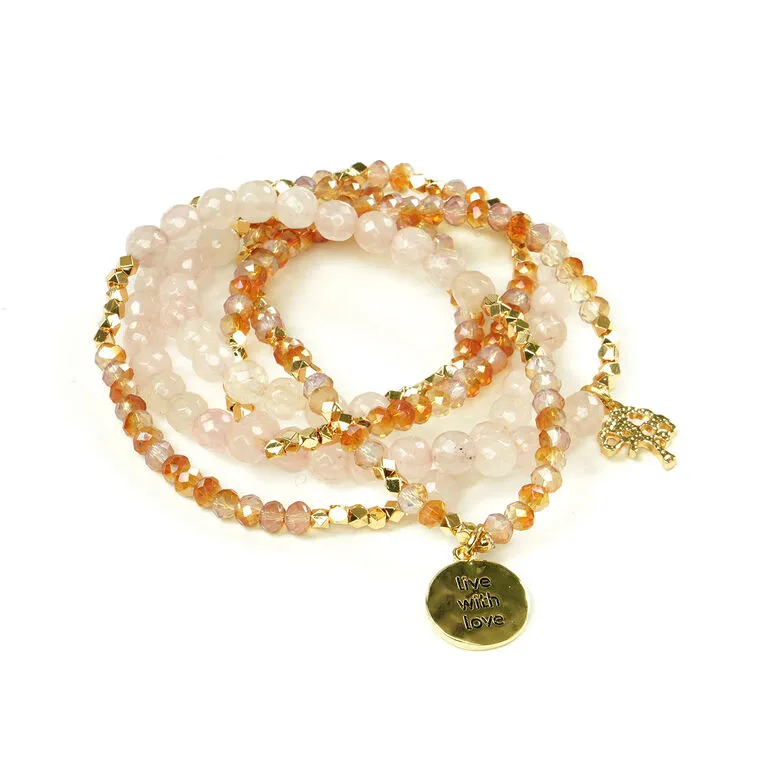 Soul Stacks Live With Love Rose Quartz Wrap Bracelet/Necklace 2 Soul Stacks Live With Love Rose Quartz Wrap Bracelet/Necklace - Image 2