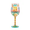 Lolita Happy 21st Birthday Handpainted Wine Glass, 15 Oz.