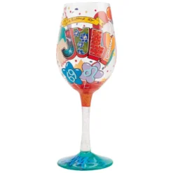 Lolita® July Birthday Month Handpainted Wine Glass, 15 Oz.