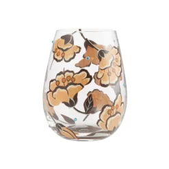 Enesco Lolita Jungle Beauty Handpainted Stemless Wine Glass, 20 Oz.