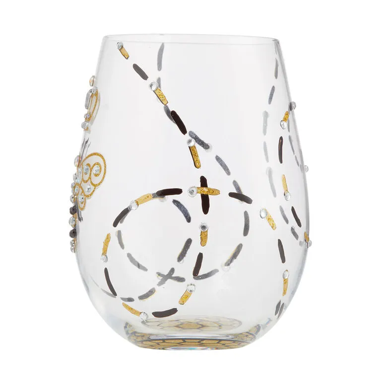 Lolita Queen Bee Handpainted Stemless Wine Glass, 20 Oz. 2 Lolita Queen Bee Handpainted Stemless Wine Glass, 20 Oz. - Image 2