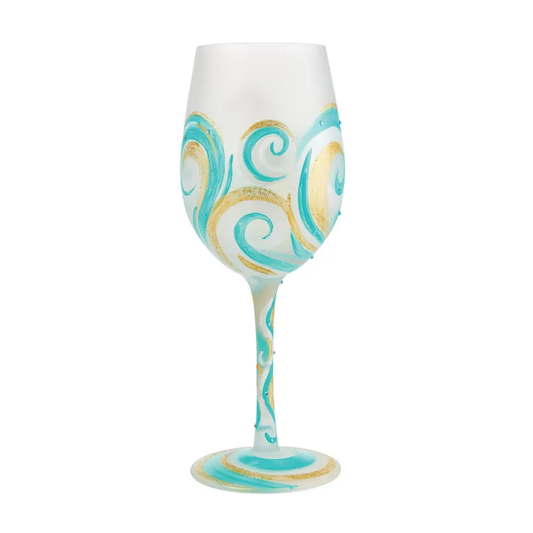 Enesco Lolita Ridin' The Waves Handpainted Wine Glass, 15 Oz. 1 Enesco Lolita Ridin' The Waves Handpainted Wine Glass, 15 Oz.
