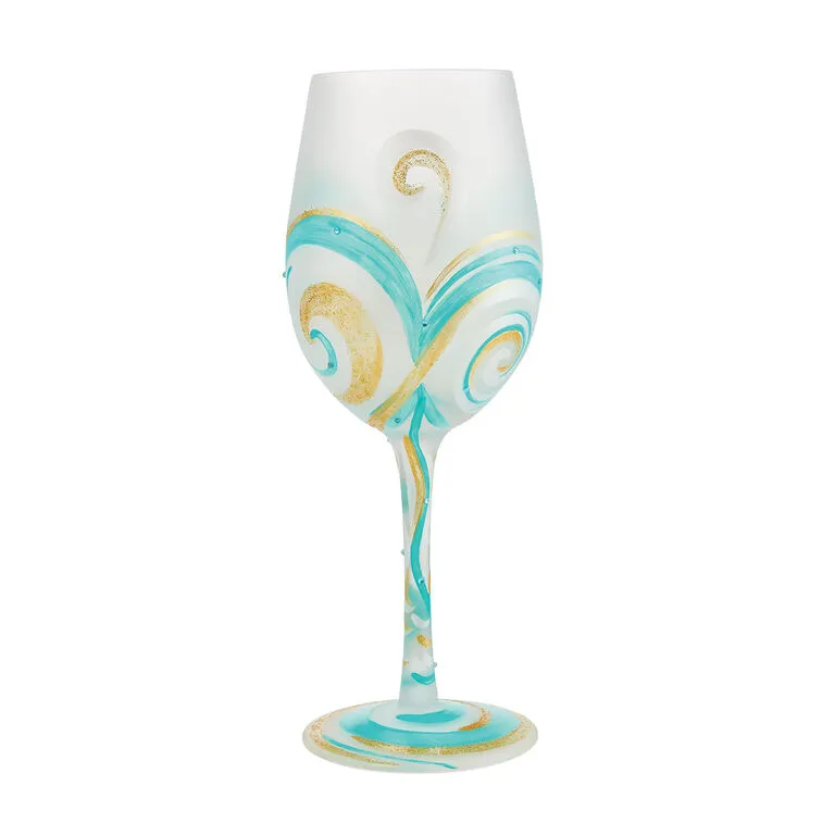 Enesco Lolita Ridin' The Waves Handpainted Wine Glass, 15 Oz. 2 Enesco Lolita Ridin' The Waves Handpainted Wine Glass, 15 Oz. - Image 2