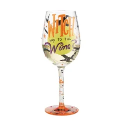 Enesco Lolita Witch Way To The Wine Glass, 15 Oz. 5 Enesco Lolita Witch Way To The Wine Glass, 15 Oz. -Hallmark Shop Lolita Witch Way to the Wine Halloween Wine Glass 6012494 03