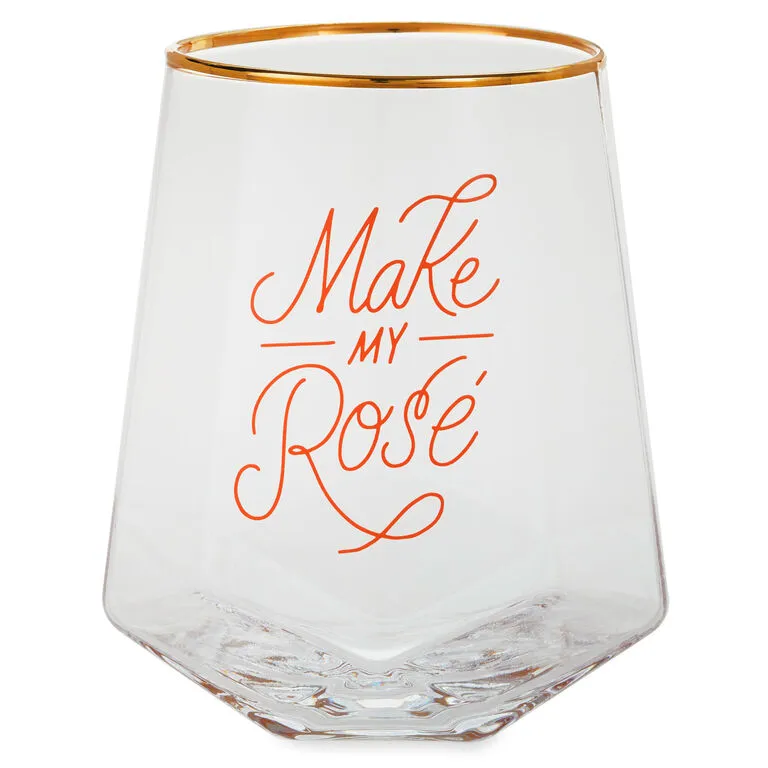 Hallmark Make My Rosé Geometric Stemless Wine Glass, 19 Oz. 1 Hallmark Make My Rosé Geometric Stemless Wine Glass, 19 Oz.