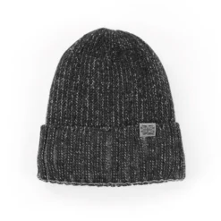 Britt’s Knits Black Ribbed Knit Men's Beanie Hat