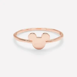 Pura Vida Delicate Mickey Mouse Rose Gold Ring, Size 6