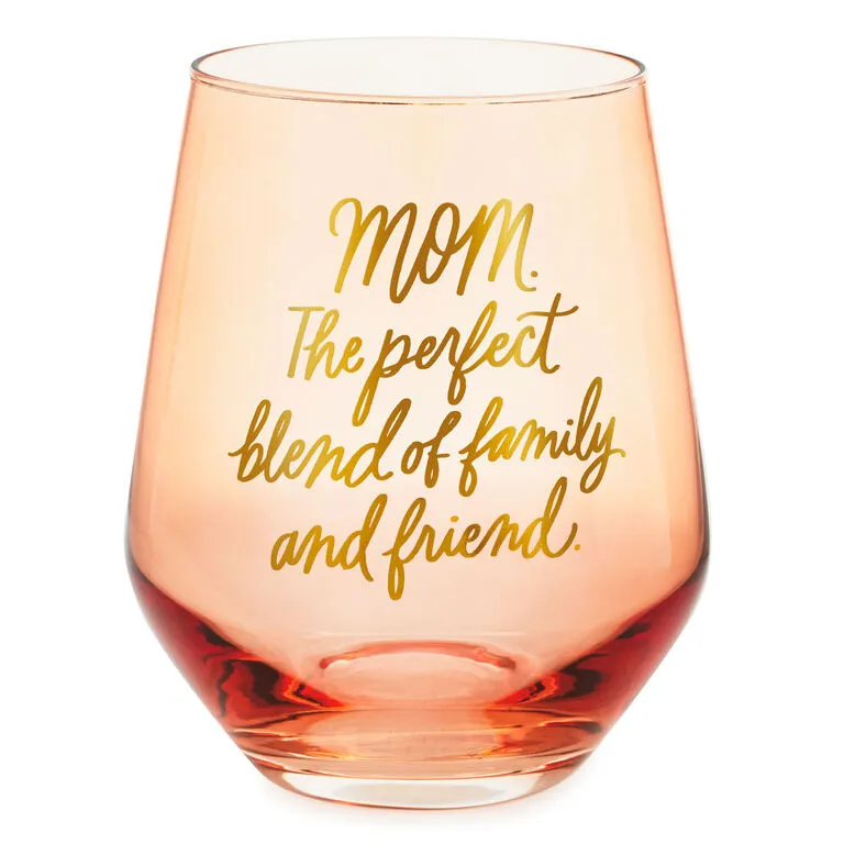 Hallmark Mom, The Perfect Blend Stemless Wine Glass 14 Oz. 1 Hallmark Mom, The Perfect Blend Stemless Wine Glass 14 Oz.