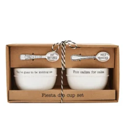 Mud Pie Fiesta Salsa & Guacamole Dip Cups With Spoons, Set Of 2