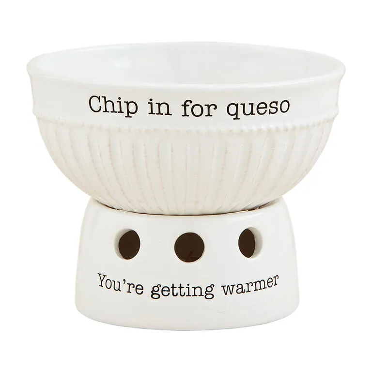 Mud Pie Queso Dip Cup And Warming Stand, Set Of 2 1 Mud Pie Queso Dip Cup And Warming Stand, Set Of 2