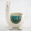 Natural Life Cream Ceramic Llama Planter