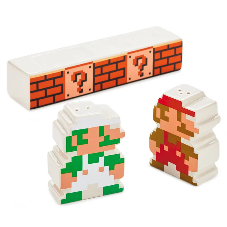 Hallmark Nintendo Super Mario Bros.® Mario And Luigi Salt And Pepper Shakers, Set Of 3 3 Hallmark Nintendo Super Mario Bros.® Mario And Luigi Salt And Pepper Shakers, Set Of 3 - Image 3