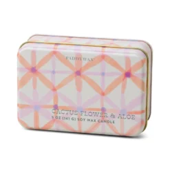 Paddywax Cactus Flower And Aloe Candle In Pink And Coral Tin, 5 Oz.
