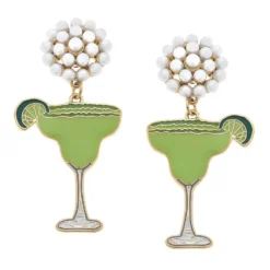 Pearl Cluster And Margarita Glass Drop Earrings