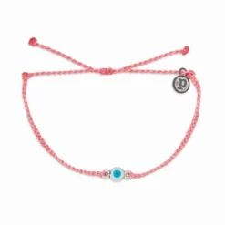 Pura Vida Eye Bead Charm On Pink Bracelet