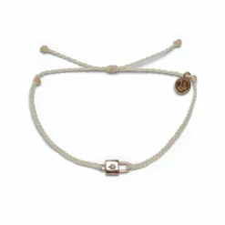 Pura Vida Ivory And Rose Gold Lock Charm Bracelet