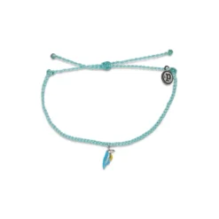 Pura Vida Seafoam Braided Bracelet With Toucan Bird Charm