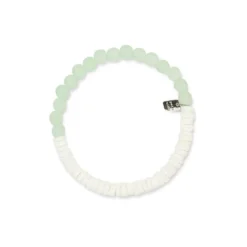 Pura Vida Puka Shell And Frosted Bead Stretch Bracelet