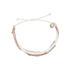 Pura Vida Multistrand White And Rose Gold Chain Bracelet