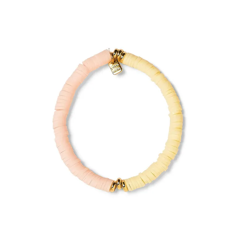 Pura Vida Darling Yellow And Peach Stretch Bracelet 1 Pura Vida Darling Yellow And Peach Stretch Bracelet
