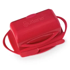 Red Butterie Flip-Top Butter Dish 6 Red Butterie Flip-Top Butter Dish -Hallmark Shop Red Plastic FlipTop Butter Dish With Knife BTRRED1003 03
