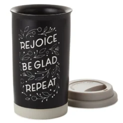 Hallmark Rejoice Repeat Ceramic Travel Mug, 12 Oz. 5 Hallmark Rejoice Repeat Ceramic Travel Mug, 12 Oz. -Hallmark Shop Rejoice and Be Glad Ceramic Travel Mug 1SNN1065 03