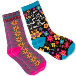 Natural Life Love Is The Answer Boho Crew Socks, Set Of 2